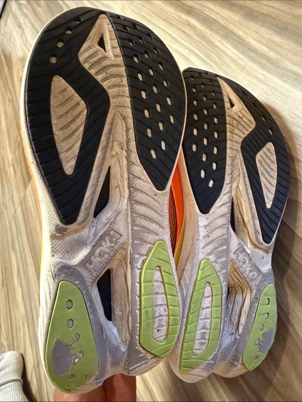 HOKA Mach 5 Running Shoes Orange White Men 10